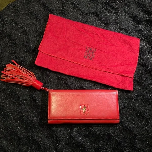 Carolina Herrera Bags Carolina Herrera Red Trifold Wallet With